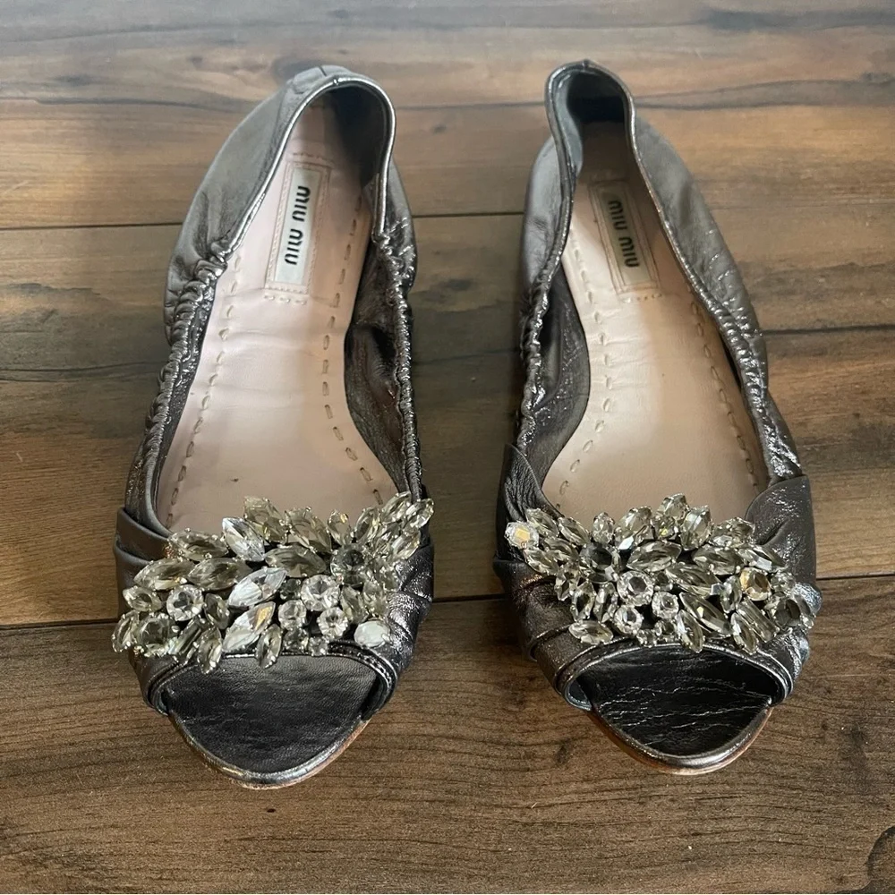 Miu Miu - silver ballerina flats size 36.5 EU​​